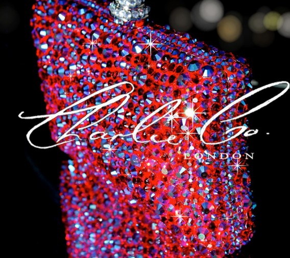 Swarovski Fire  Rock Red Curved Clutch