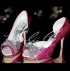 3.5 Pink Crystal Mesh Bow Heels