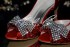 3.5 Peep Toe Red Crystal Mesh Bow Heels