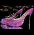 5 Swarovski Pencil Heels Fuchsia Fire  Rock