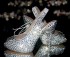 5 Jumbo Diamond Slingback Peep Toe Crystal Heels