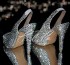 5 Jumbo Diamond Slingback Peep Toe Crystal Heels