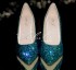 4.5 Swarovski Emerald AB Pointed Toe Stilettos