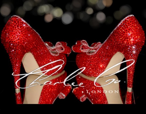 4.5 2018Ruby Red Crystal Heels