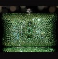 Lilly in Peridot Green Crystal Clutch Bag