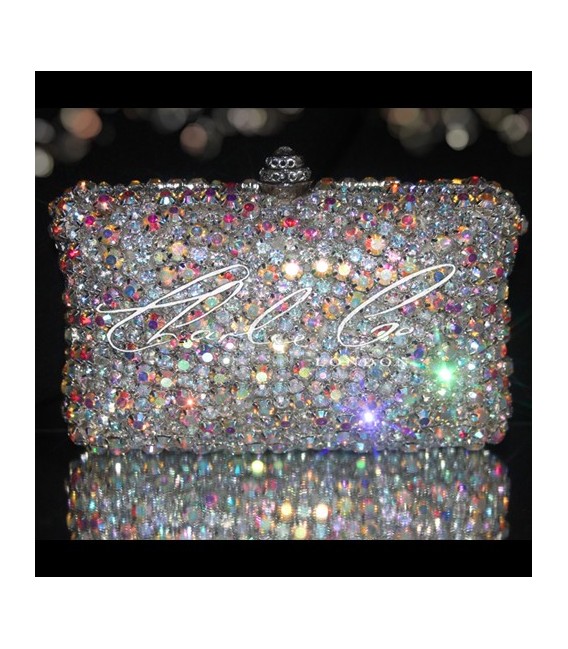 Diamond AB Rock Crystal Clutch Bag