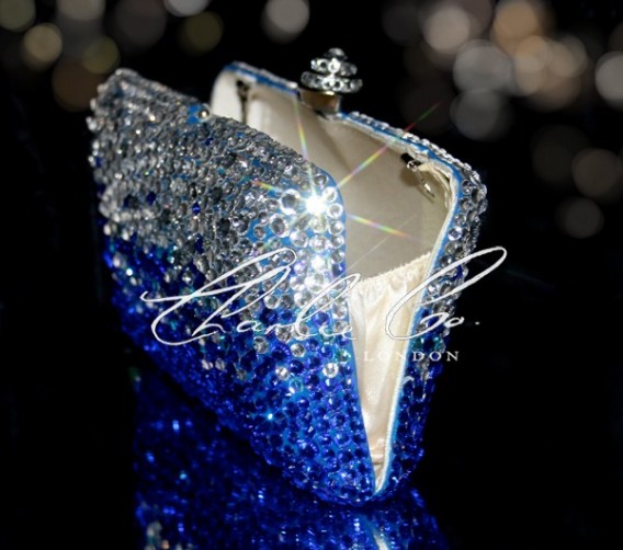 Blue Rain Crystal Clutch Bag