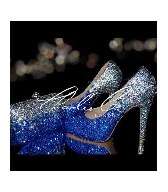 5 or 4 Blue Rain Crystal Heels