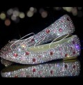 0 Clear Diamond Frost Pink Stone Crystal Flats