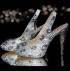 4.5 Black Diamond Leopard Print Crystal Heels