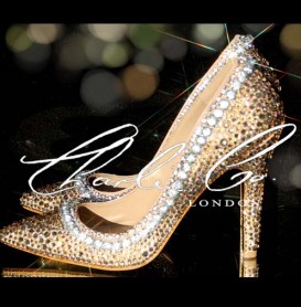 4 or 5 Swarovski Vintage Champagne Pointed Toe Heels