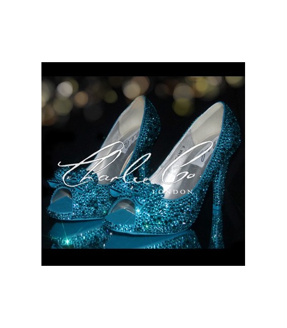 3  4 or 5 Blue Zircon Front Bow Crystal Shoes