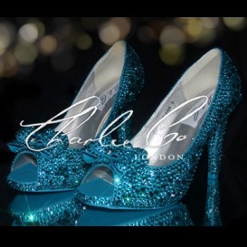 3  4 or 5 Blue Zircon Front Bow Crystal Shoes