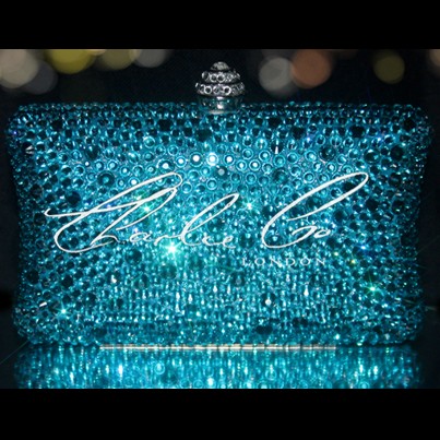 Chic Glitter Rhinestones Sparkling Crystal Purse Bags - Blue by NancyBrandy