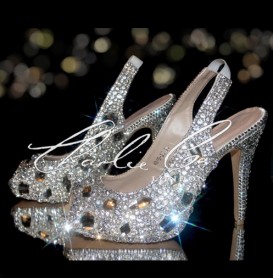 4.5 Slingback Ice Crystal Diamond Frost Heels