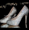 4 or 5 Clear Crystal Closed Toe Heels