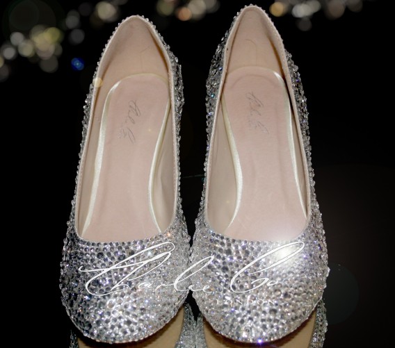 4 or 5 Clear Crystal Closed Toe Heels