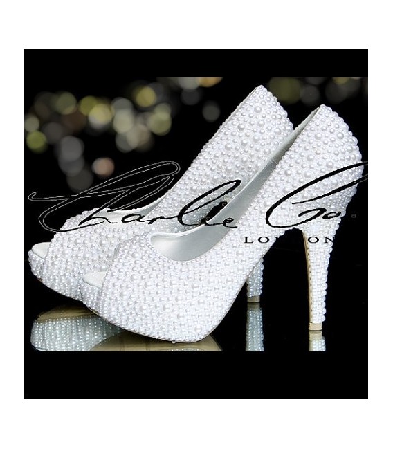 4 or 5 White Pearl Heels