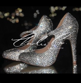 4.5 Mary Jane Crystal Rounded Toe Heels