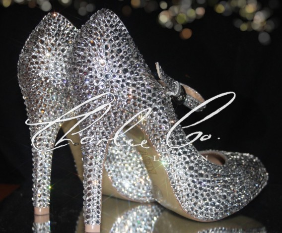 4.5 Mary Jane Crystal Rounded Toe Heels