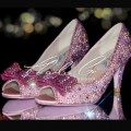 3  4 or 5 PinkRose Garden Crystal Heels