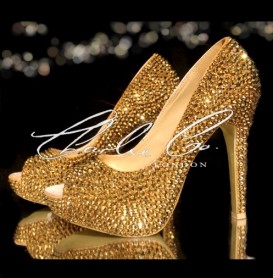 3  4 or 5 Platinum Gold Crystal Heels