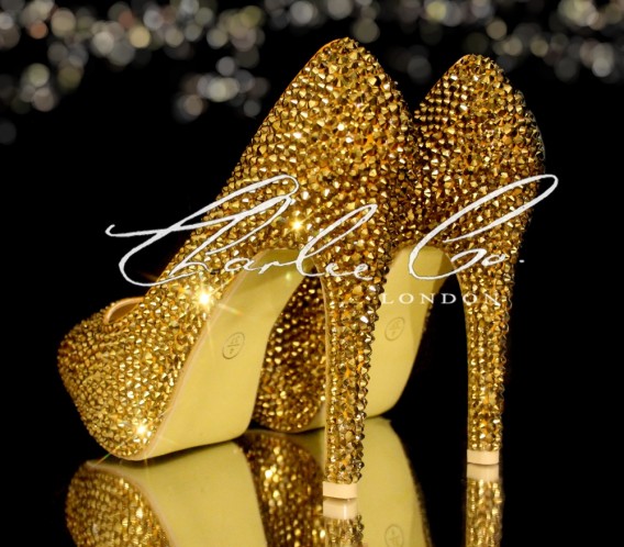 3  4 or 5 Platinum Gold Crystal Heels