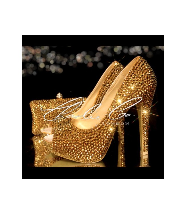 gold peep toe shoes