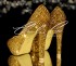 3 4 or 5 Platinum Gold Peep Toe Shoe  Bag Set