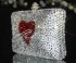 Red Heart Crystal Clutch Bag