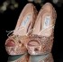 3  4 or 5 Nude Crystal Diamond Frost Peep Toe Heels