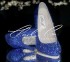 4 Sapphire Blue Round Toe Crystal Court Heels