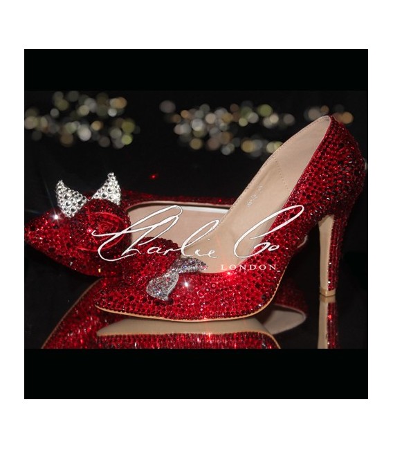 3  4 or 5 Valentine Red Crystal Rose Pointed Toe Heels