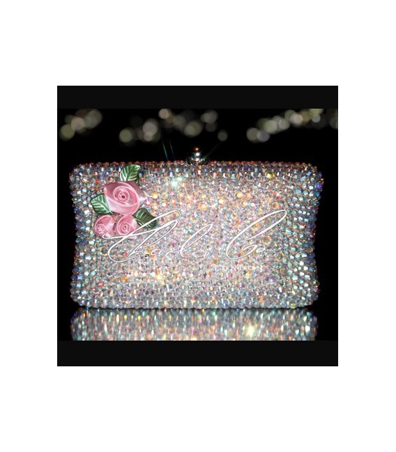 Dolls House 3D Flower Crystal Hardcase Clutch Bag