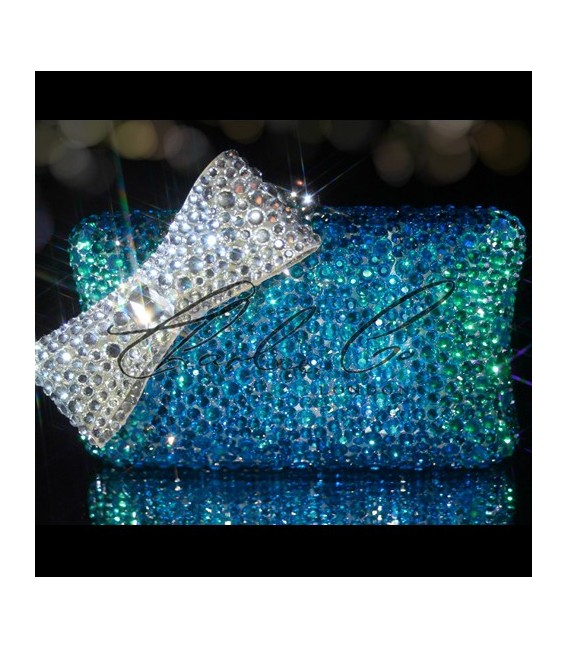 Deep Sea Crystal Bow Clutch Bag