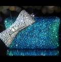 Deep Sea Crystal Bow Clutch Bag