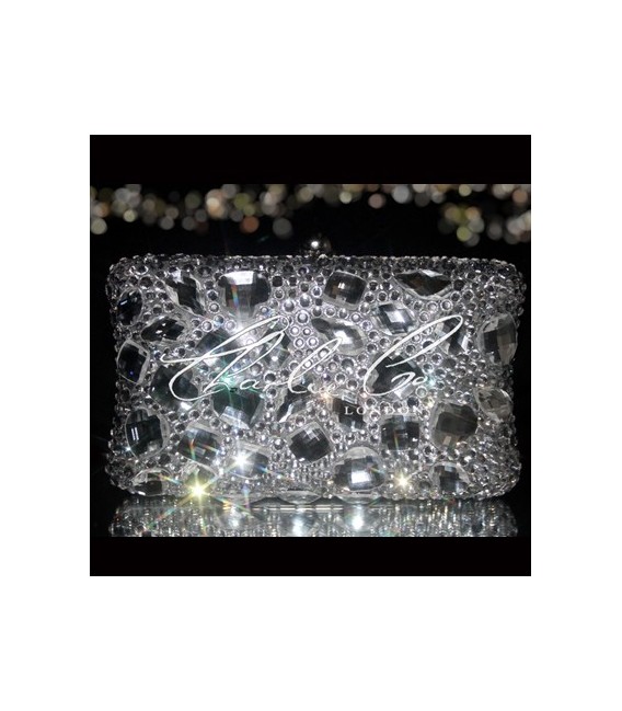 Clear Diamond Frost Crystal Clutch Bag  Non Cased Crystal Version