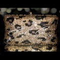 Classic Leopard Print Crystal Hardcase Clutch Bag