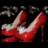 4  5 or 5.5 Glass Crystal Sexy Ruby Red Bow Heels