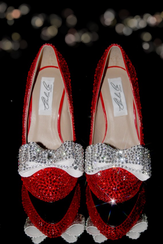 4  5 or 5.5 Glass Crystal Sexy Ruby Red Bow Heels