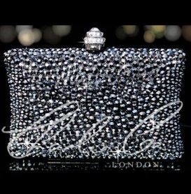 Glass Jet Hematite Crystal Clutch