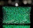 Emerald Green Crystal Hard Case Clutch Bag