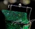 Emerald Green Crystal Hard Case Clutch Bag