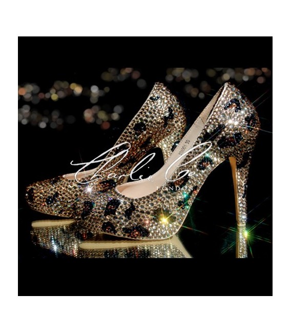 5 Swarovski  Glass Leopard Crystal Platforms