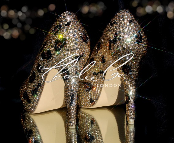 5 Swarovski  Glass Leopard Crystal Platforms