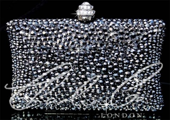 Glass Jet Hematite Crystal Clutch