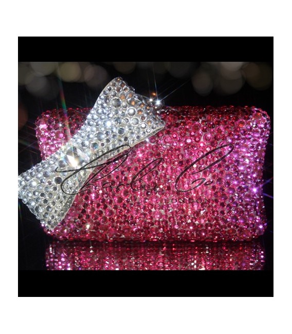 Pretty In Pink Crystal Clutch Bag