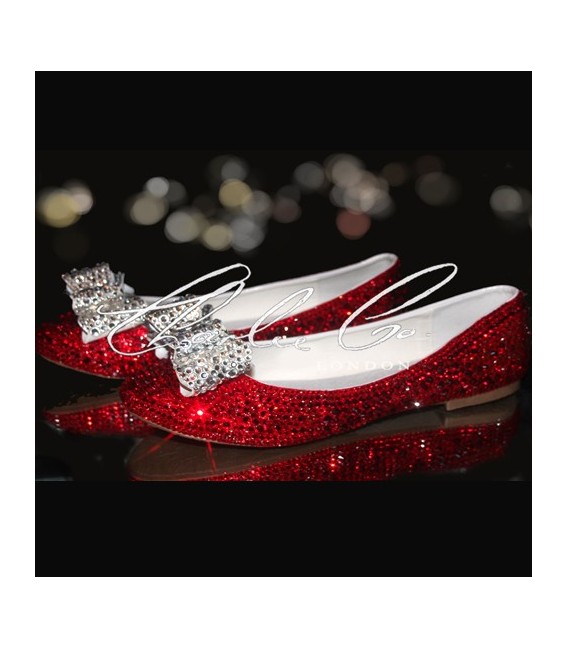 0 Ruby Red Crystal Bow Flats