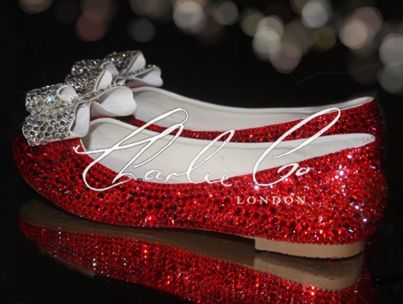 0 Ruby Red Crystal Bow Flats