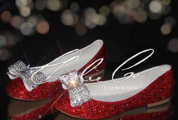 0 Ruby Red Crystal Bow Flats